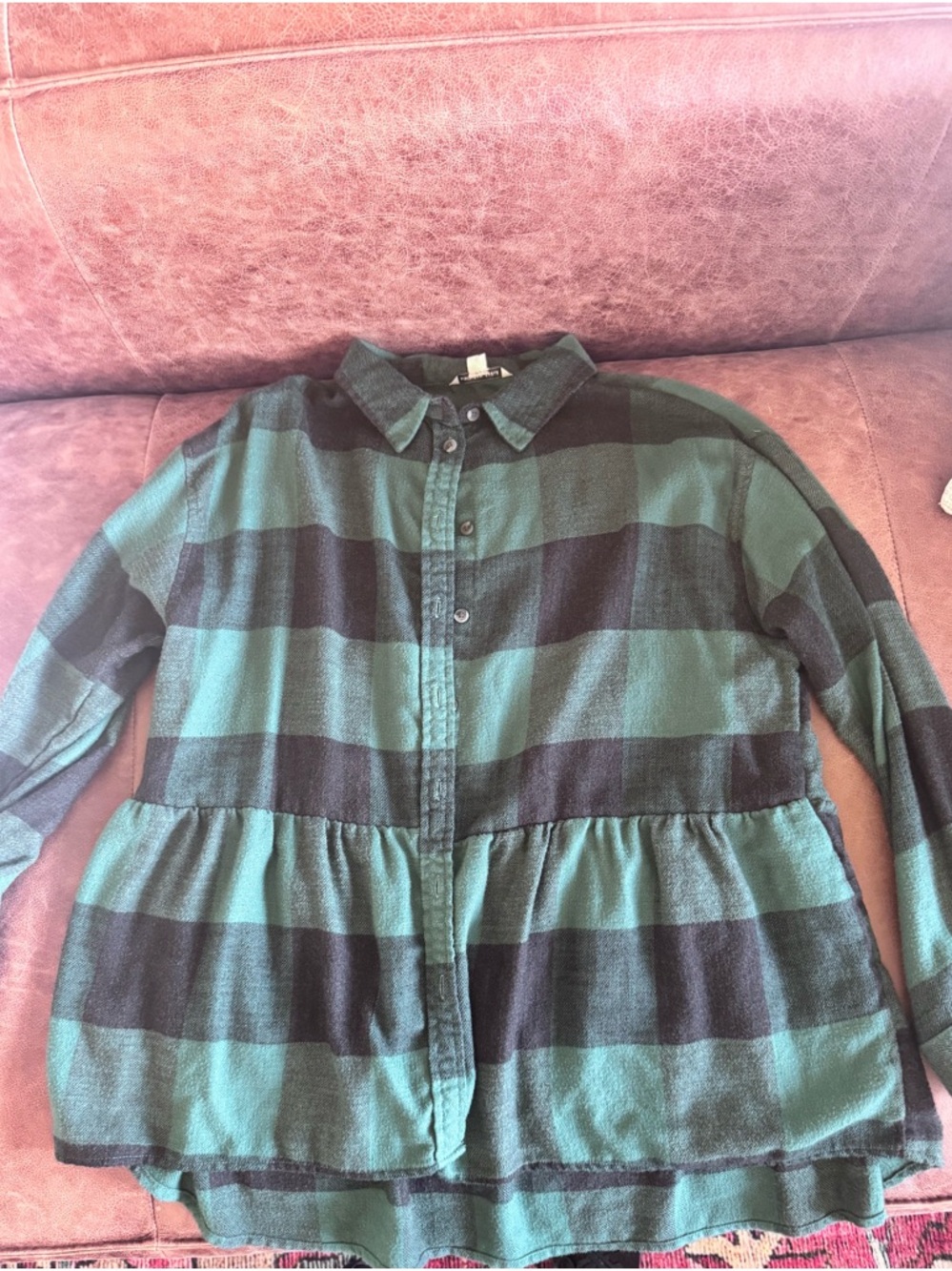 Flowy Peplum Flannel Top